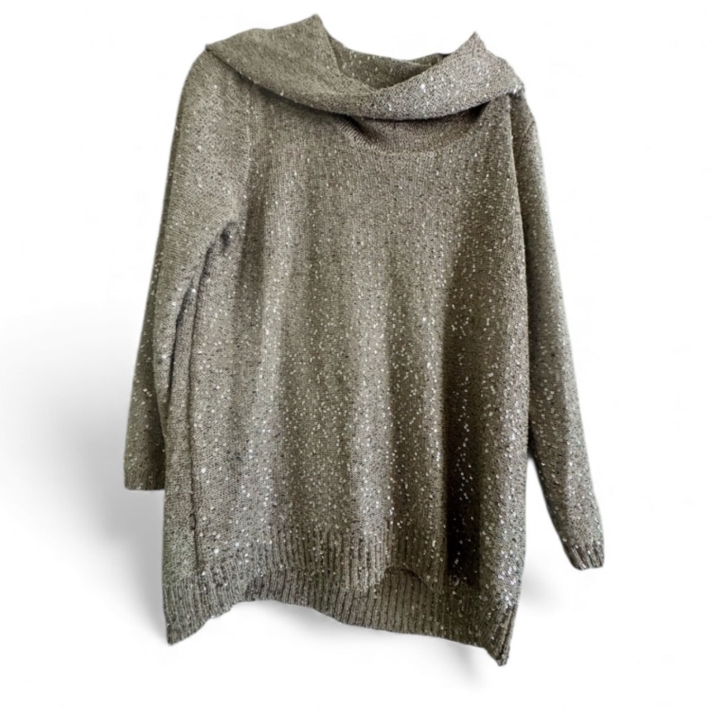Elegant Sequin Sweater - champagne